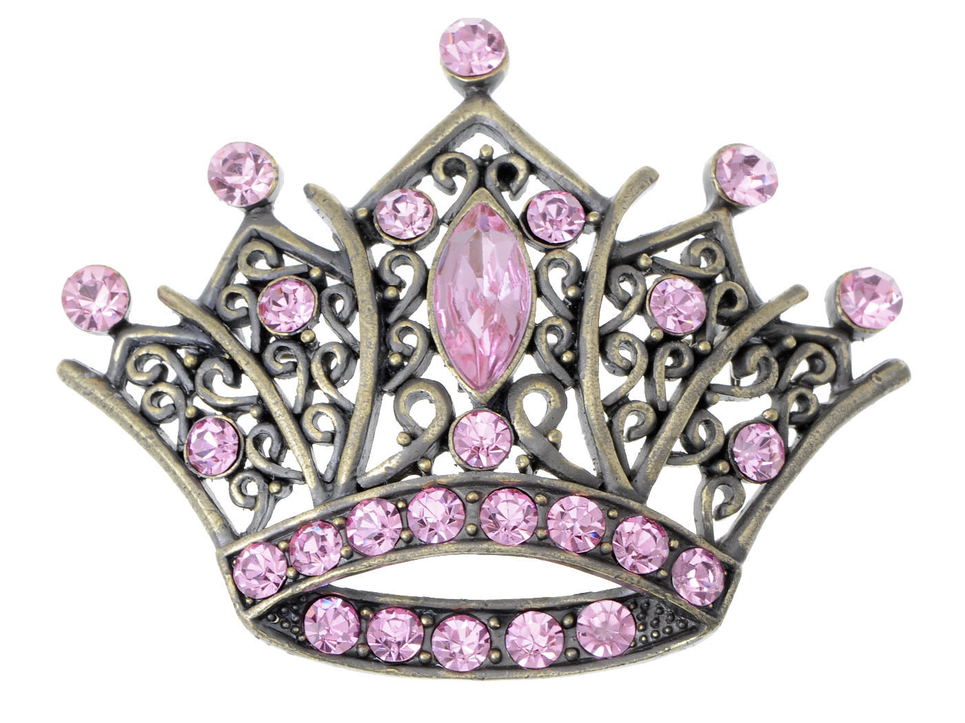 Vintage Pink Stylish Rhinestone Princess Queen Crown Fashion Pin Brooch Jewelry Ebay